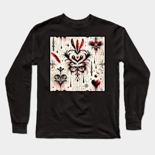 Heartful Harmony Valentine's Day Pattern Art Long Sleeve T-Shirt